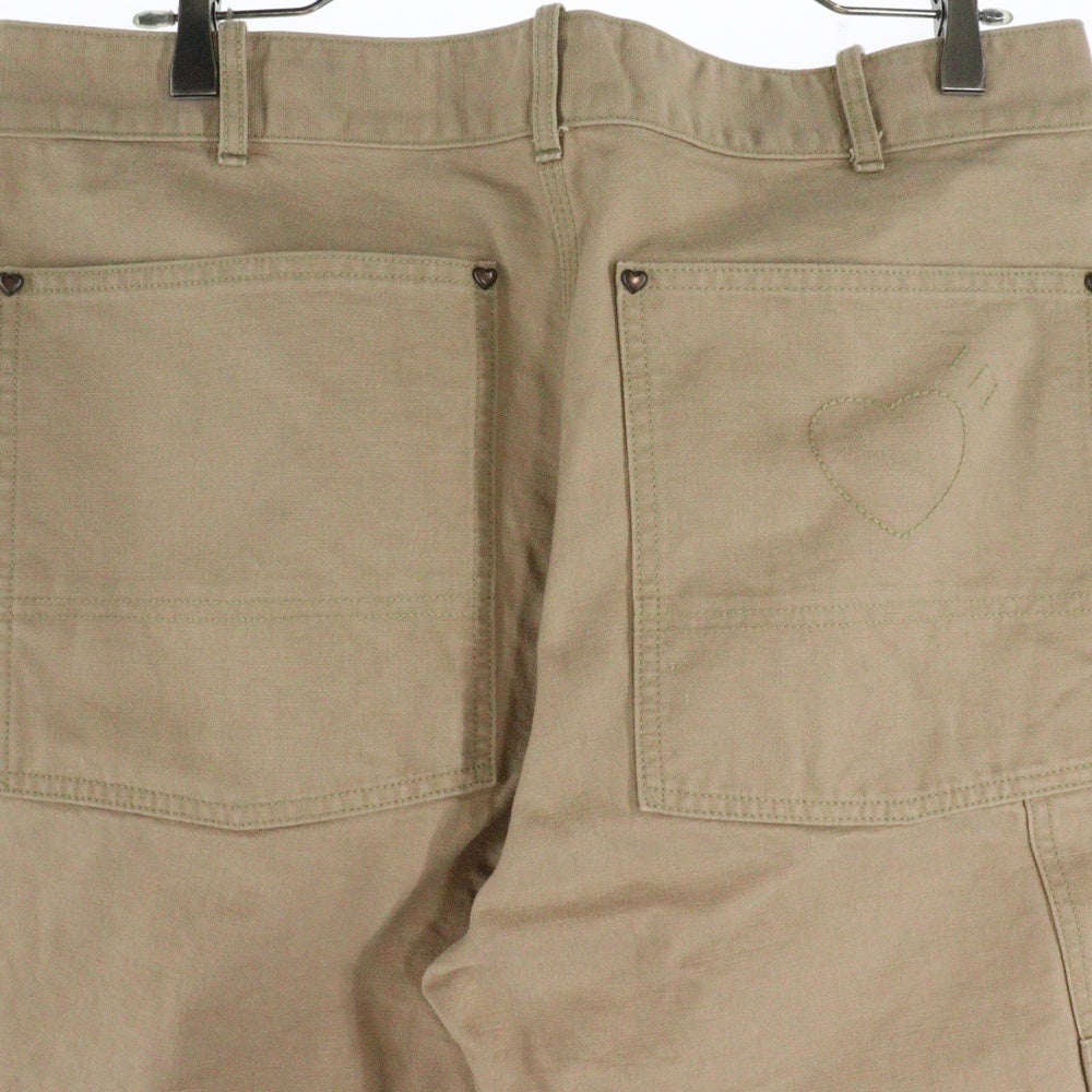 HUMAN MADE(ヒューマンメイド) cotton trousers Washed Duck Work Pants バック ハートロゴ刺繍 ワーク パンツ ベージュ