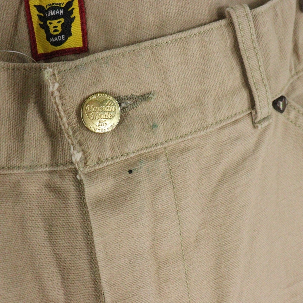 HUMAN MADE(ヒューマンメイド) cotton trousers Washed Duck Work Pants バック ハートロゴ刺繍 ワーク パンツ ベージュ