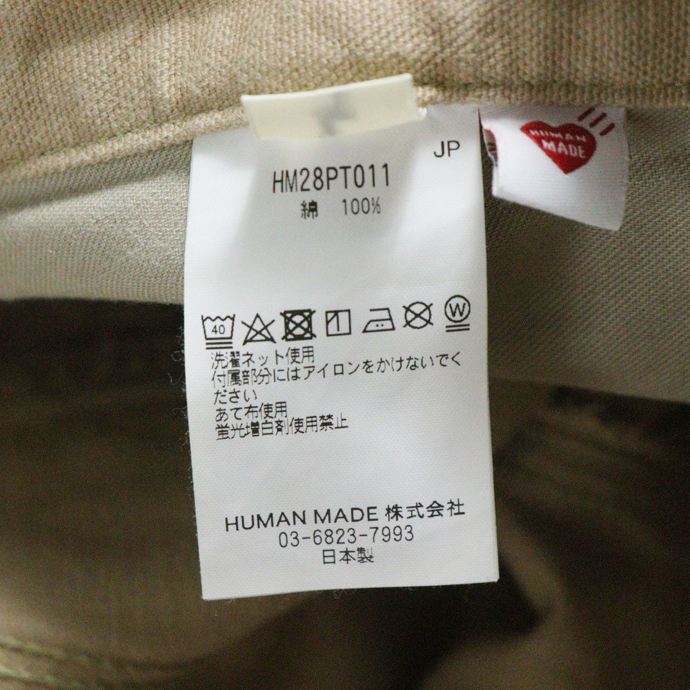 HUMAN MADE(ヒューマンメイド) cotton trousers Washed Duck Work Pants バック ハートロゴ刺繍 ワーク パンツ ベージュ