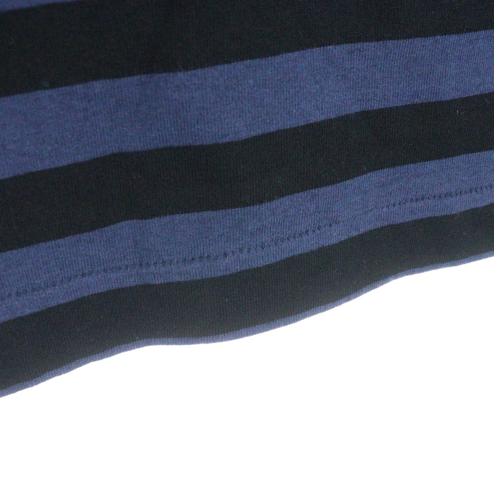 HUMAN MADE(ヒューマンメイド) 24AW STRIPED L/S T-SHIRT HM28CS039 ハートロゴ刺繍 ボーダー長袖Tシャツ ブルー