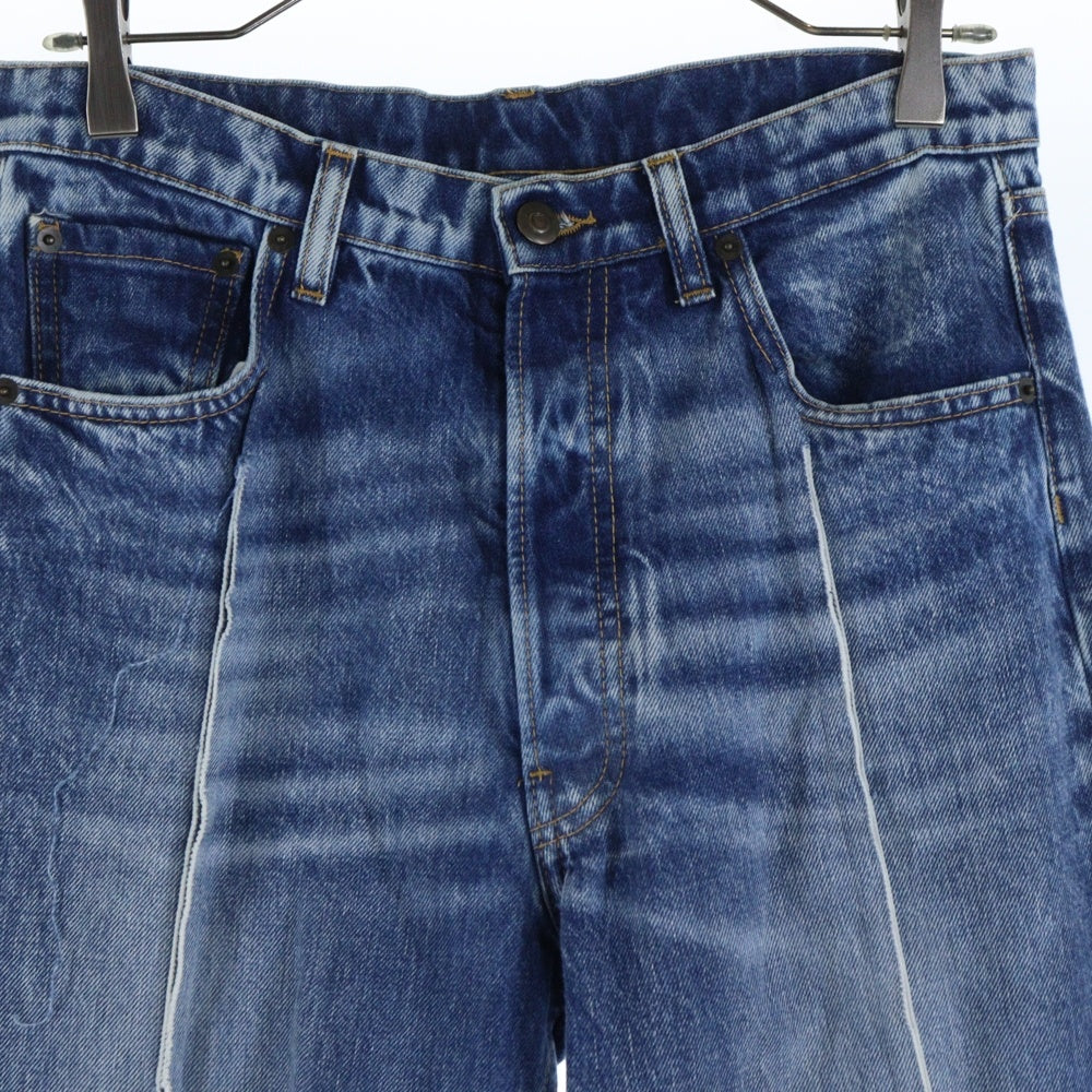 Maison Margiela 1(メゾンマルジェラ) 21SS 再構築 トリム リサイクルジーンズ ダメージデニムパンツ S51LA0139 S30744 インディゴ