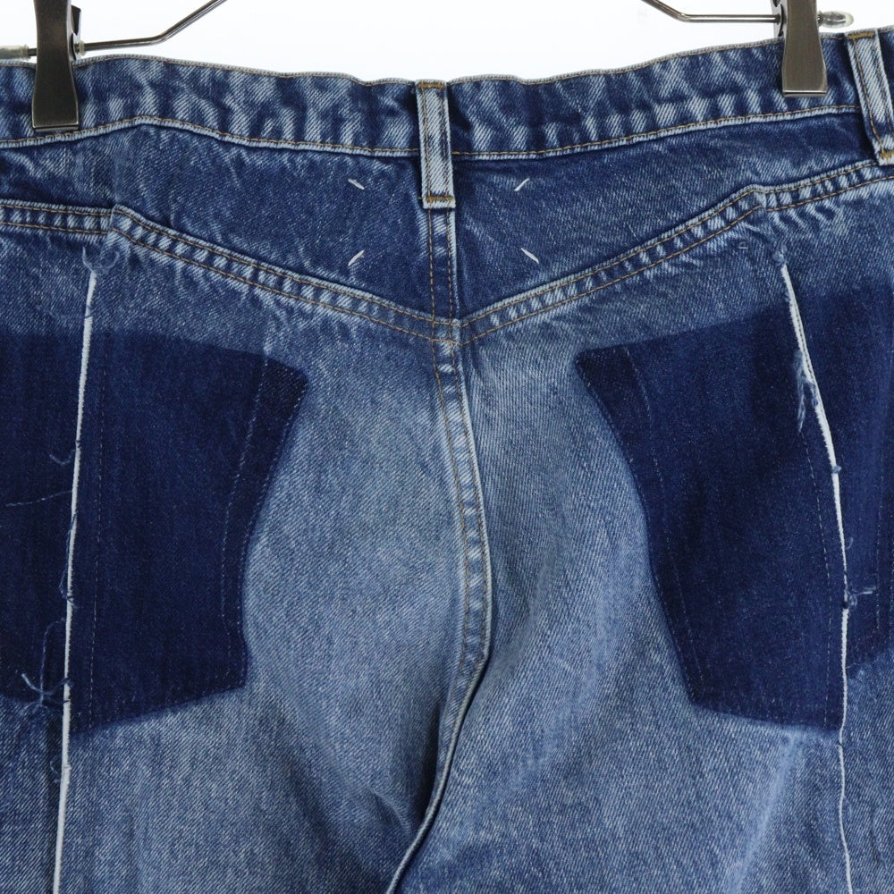 Maison Margiela 1(メゾンマルジェラ) 21SS 再構築 トリム リサイクルジーンズ ダメージデニムパンツ S51LA0139 S30744 インディゴ