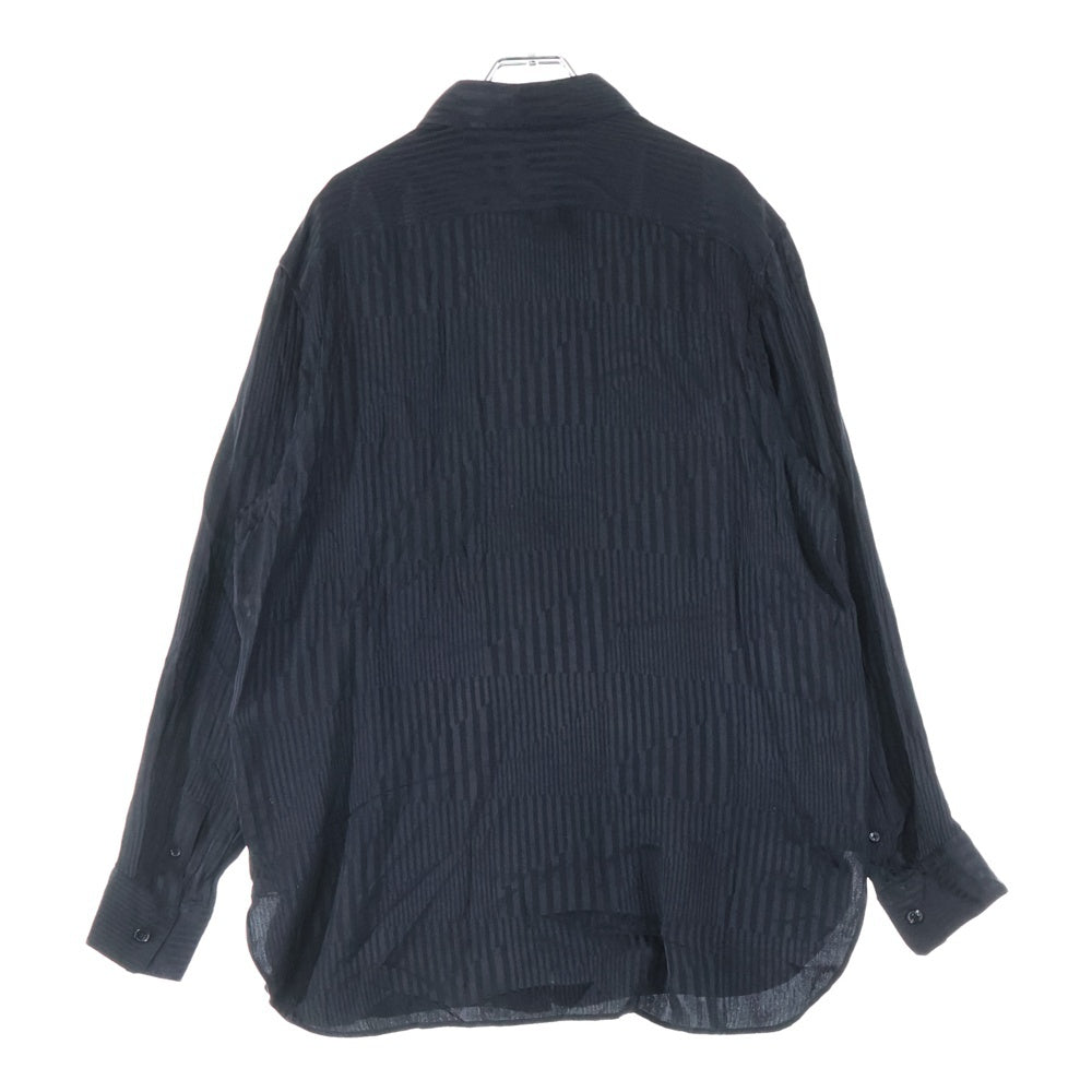SAINT LAURENT PARIS(サンローランパリ) 19AW Silk Stripes Shirt シルク ストライプ 長袖 シャツ ブラック 653860 Y1D89