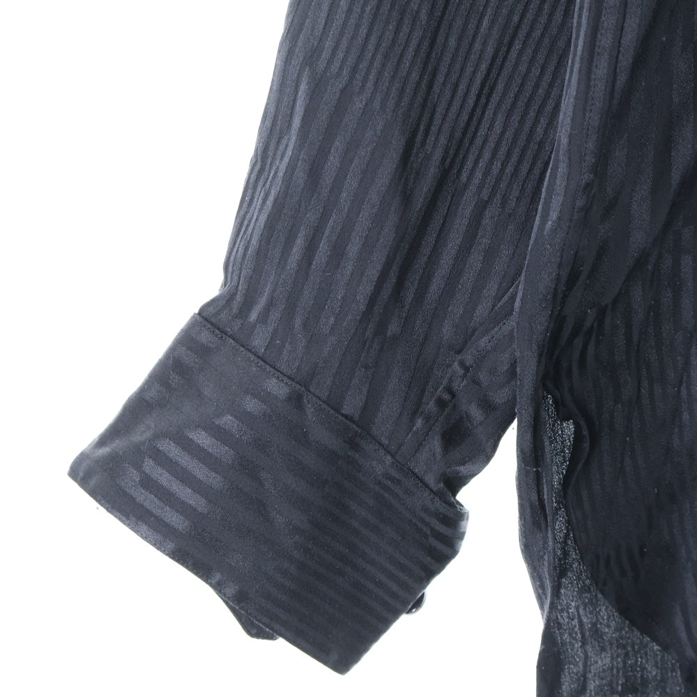 SAINT LAURENT PARIS(サンローランパリ) 19AW Silk Stripes Shirt シルク ストライプ 長袖 シャツ ブラック 653860 Y1D89