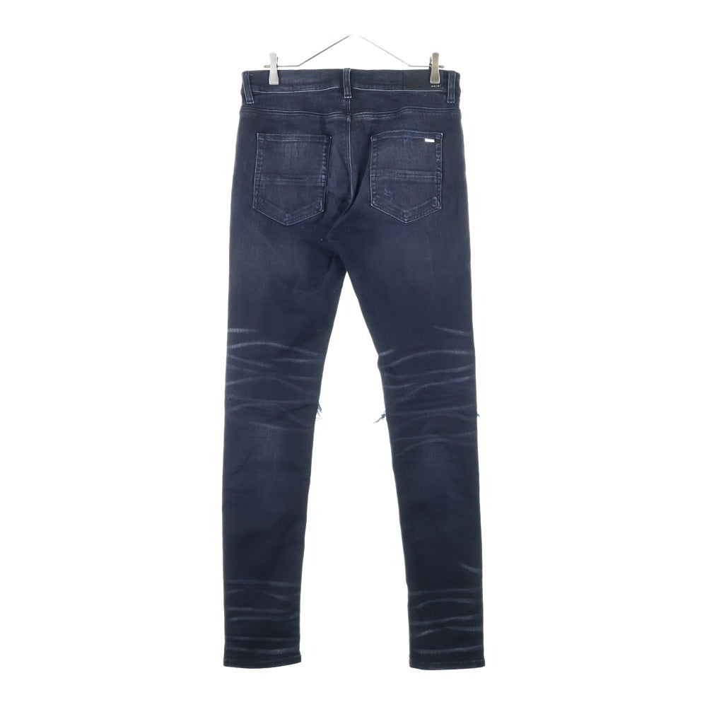 AMIRI(アミリ) ラメ ダメージ加工 ストレッチ スキニーデニム パンツ ブラック SRIMDS059SAMDSI
