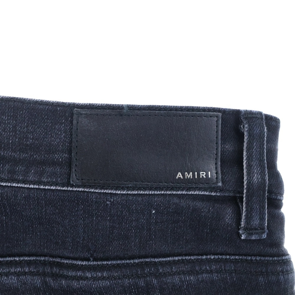 AMIRI(アミリ) ラメ ダメージ加工 ストレッチ スキニーデニム パンツ ブラック SRIMDS059SAMDSI