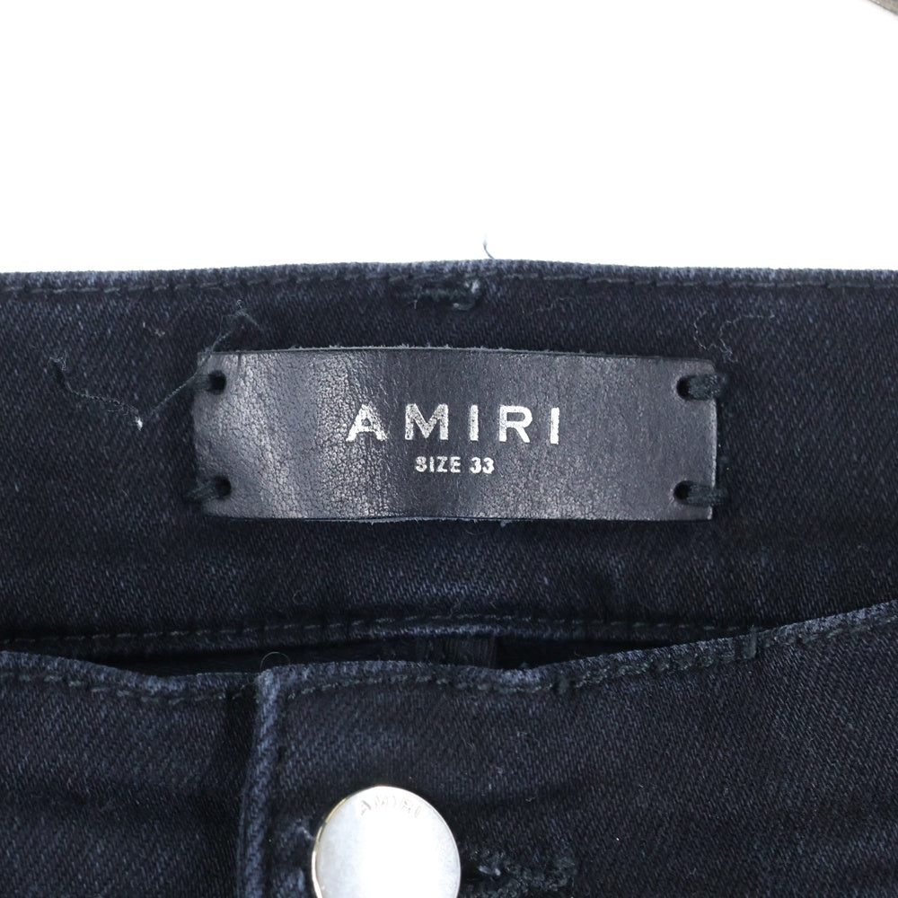 AMIRI(アミリ) ラメ ダメージ加工 ストレッチ スキニーデニム パンツ ブラック SRIMDS059SAMDSI
