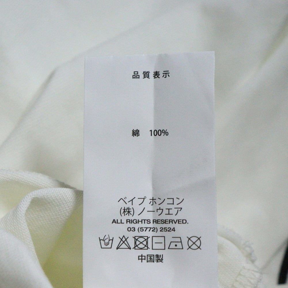 A BATHING APE(アベイシングエイプ) moonface logo raglan tee モンキーフェイス ロゴ ラグランスリーブ 半袖カットソー Tシャツ ホワイト/グレー AAPLTM1661XXO