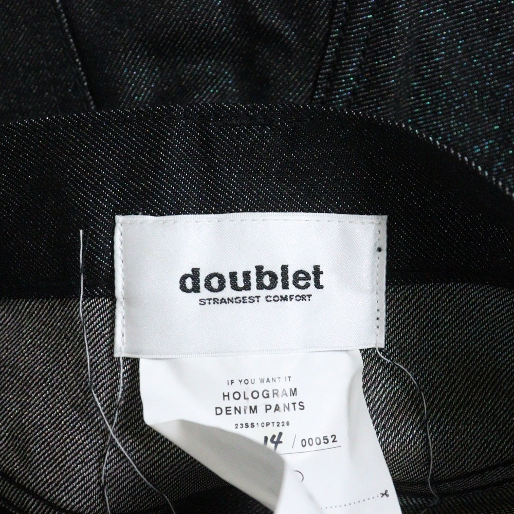 doublet(ダブレット) 23SS Hologram Denim Pants ホログラムストレートデニムパンツ インディゴ 23SS10PT228