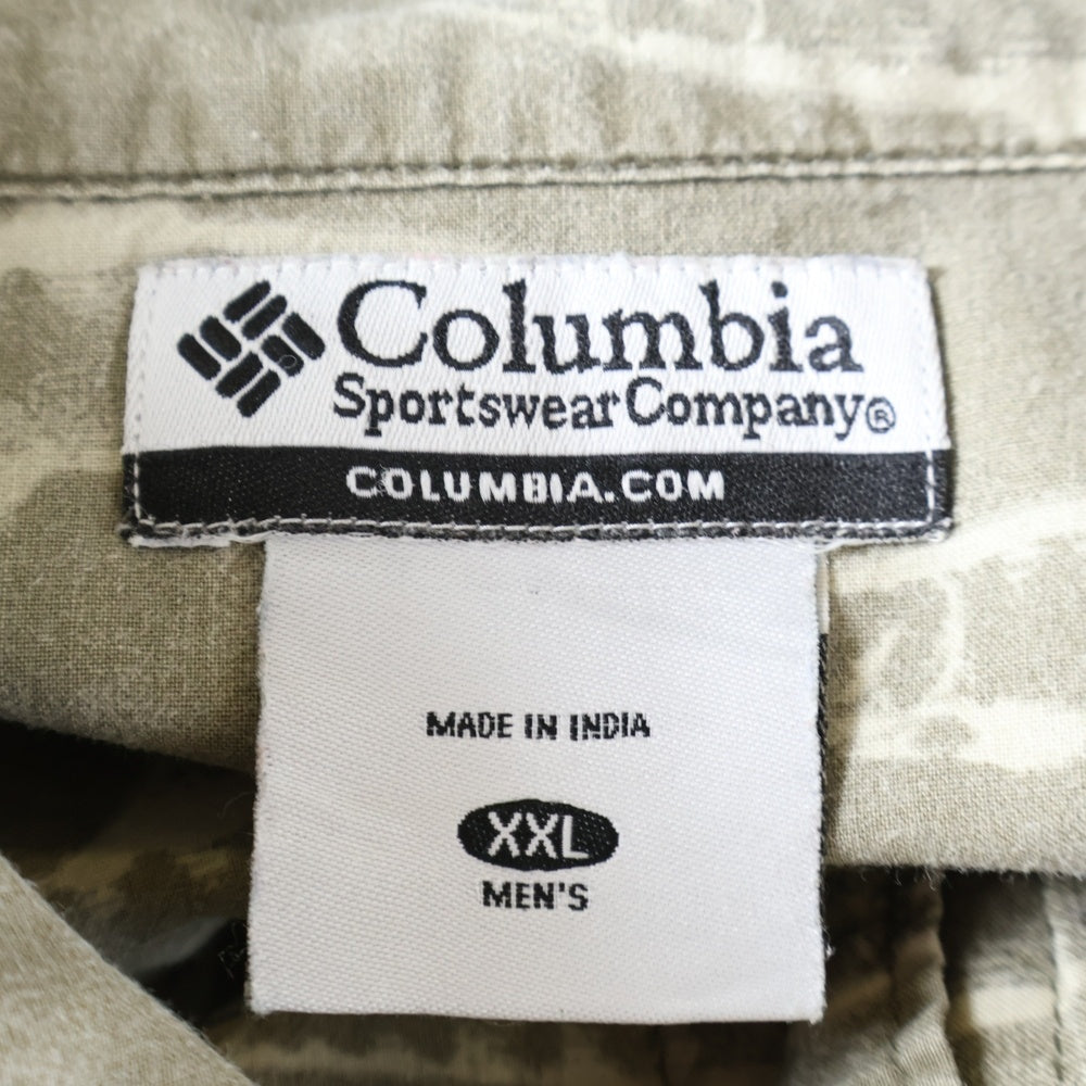 Columbia(コロンビア) シャーク総柄 半袖シャツ カーキ