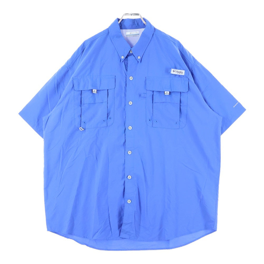 Columbia(コロンビア) マルチポケット ボタンダウン半袖シャツ ブルー