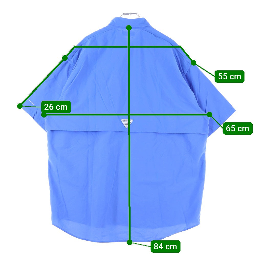 Columbia(コロンビア) マルチポケット ボタンダウン半袖シャツ ブルー