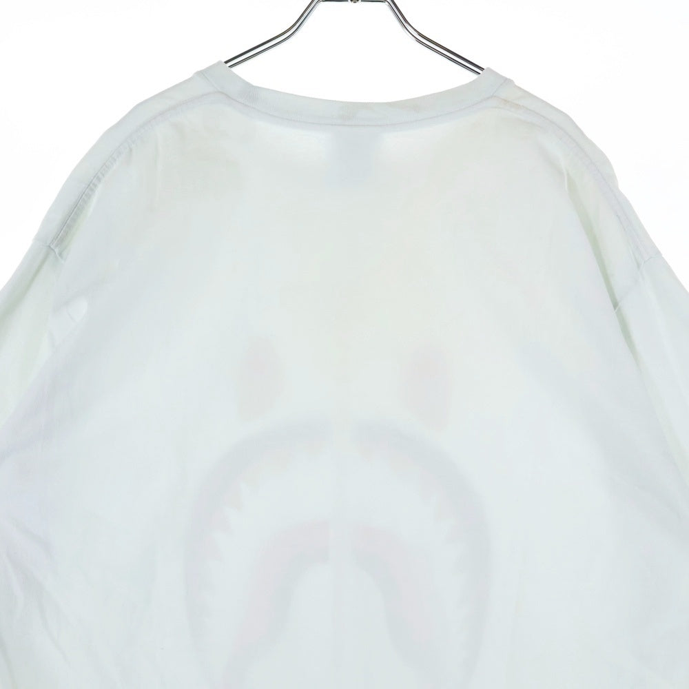 A BATHING APE(アベイシングエイプ) Gold Zip Shark Tee ゴールドシップ シャーク プリント クルーネック コットン 半袖Tシャツ カットソー ライトブルー 001TEG301015X