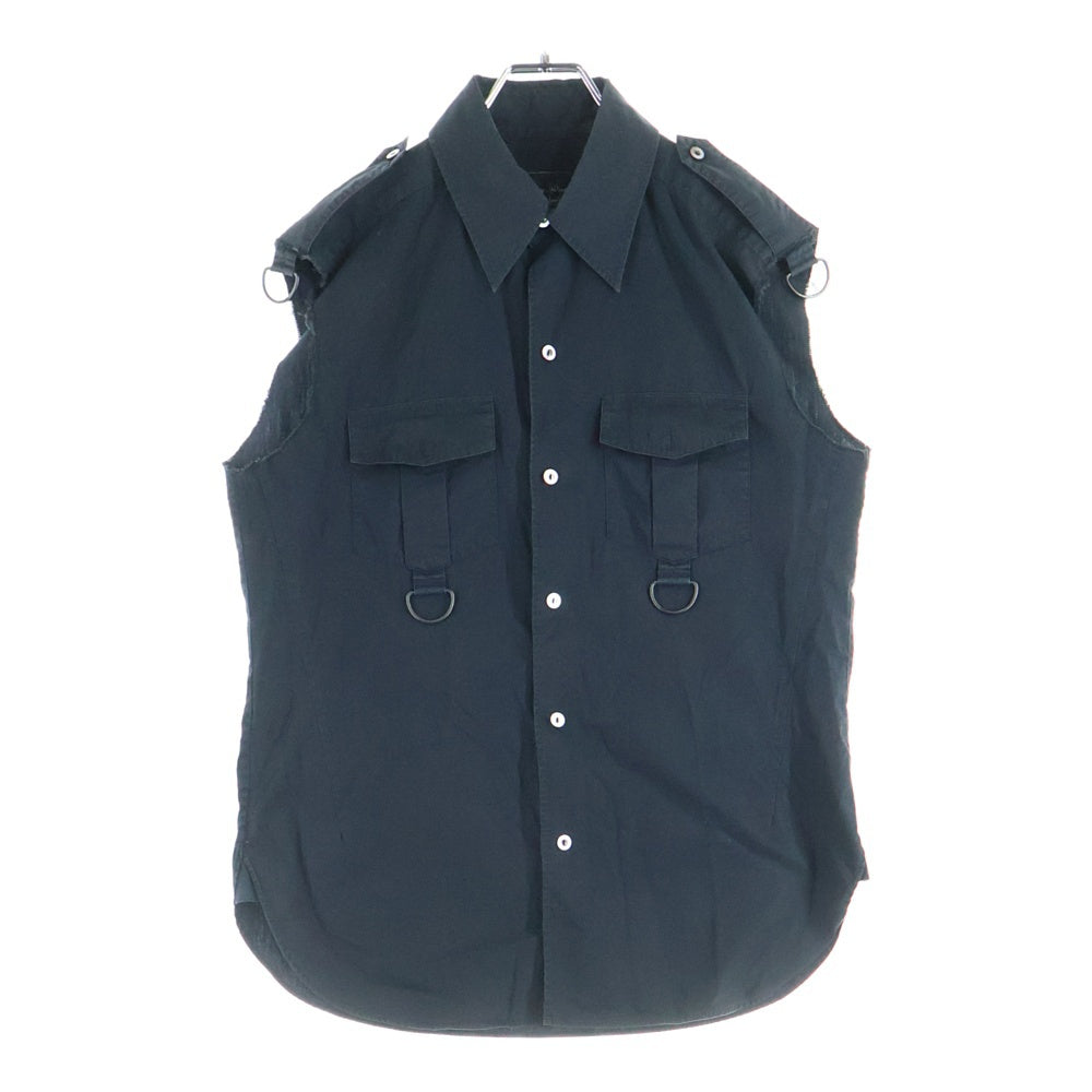 NUMBER (N)INE(ナンバーナイン) エポーレット カットオフ ノースリーブ レギュラーカラーシャツ レディース ブラック