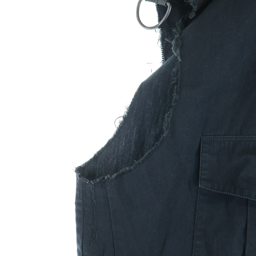 NUMBER (N)INE(ナンバーナイン) エポーレット カットオフ ノースリーブ レギュラーカラーシャツ レディース ブラック