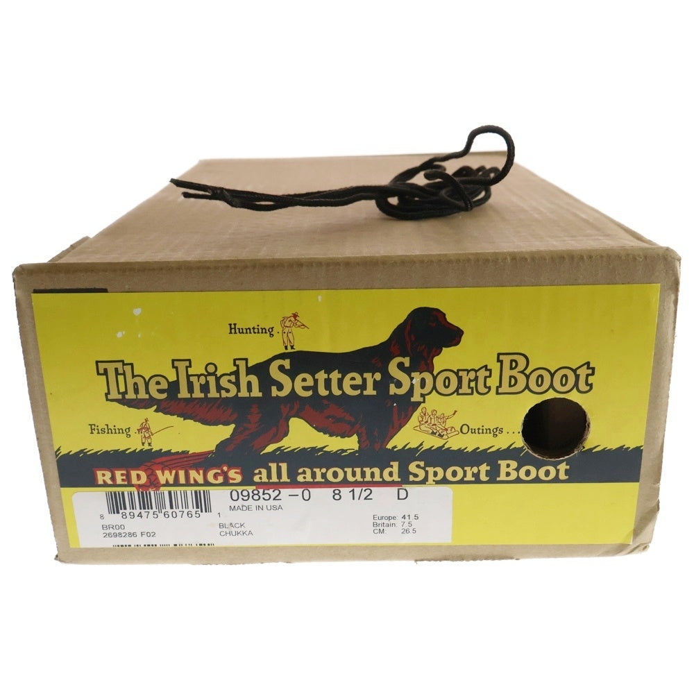 RED WING(レッド ウイング) 9852 犬タグ USA製 IRISH SETTER CHUKKA アイリッシュセッター チャッカブーツ ブラック US8.5D