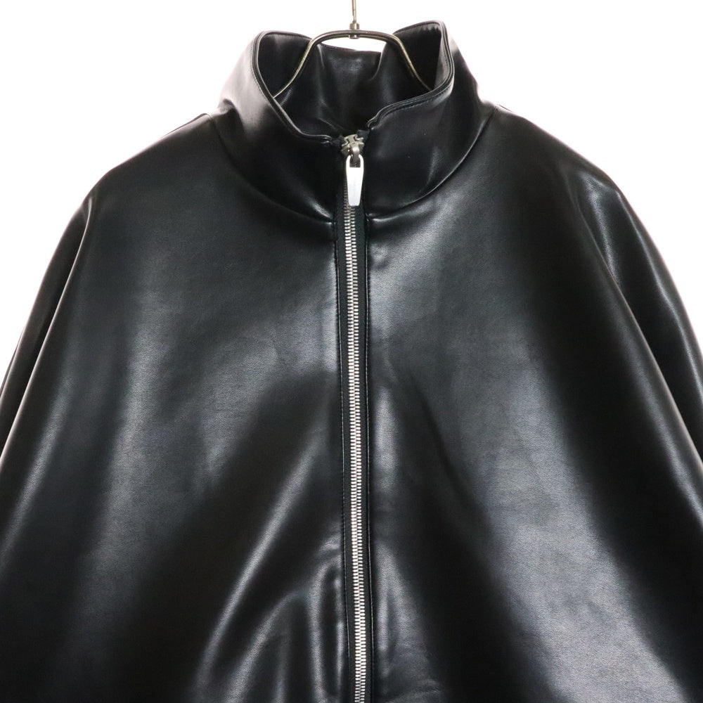 68094(68094) LEATHER TRACK JACKET レザートラックジャケット ハイネックジップアップブルゾン ブラック
