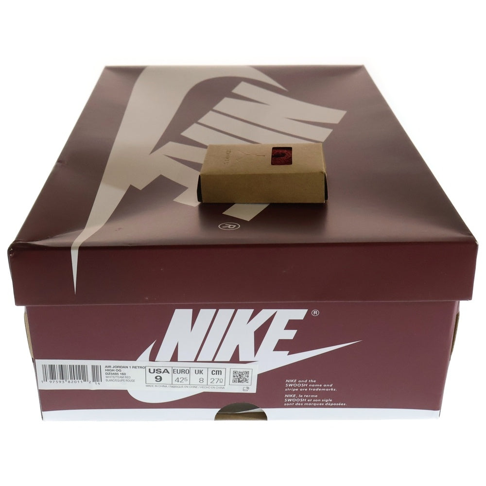 NIKE(ナイキ) AIR JORDAN 1 RETRO HIGH OG ARTISANALRED エアジョーダン1 レトロ ハイ アーティザナルレッド ハイカットスニーカー レッド/ホワイト US9/27cm DZ5485-160