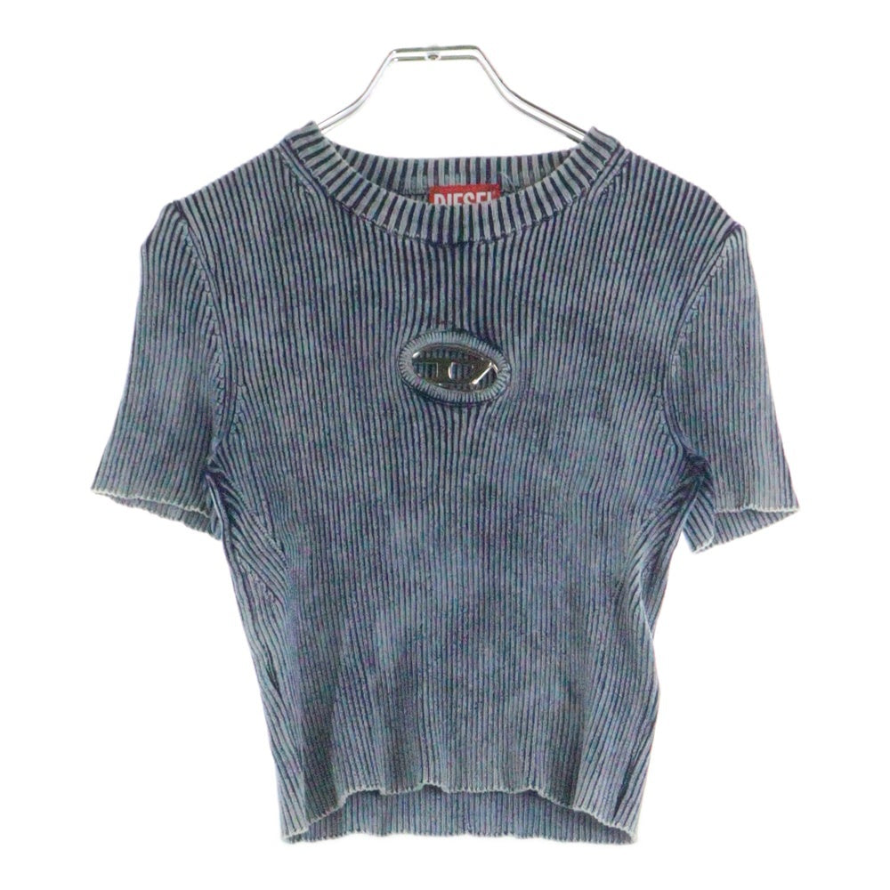 DIESEL(ディーゼル) M-Anaheim Dロゴ 半袖ニットシャツ カットソー インディゴ レディース A16249