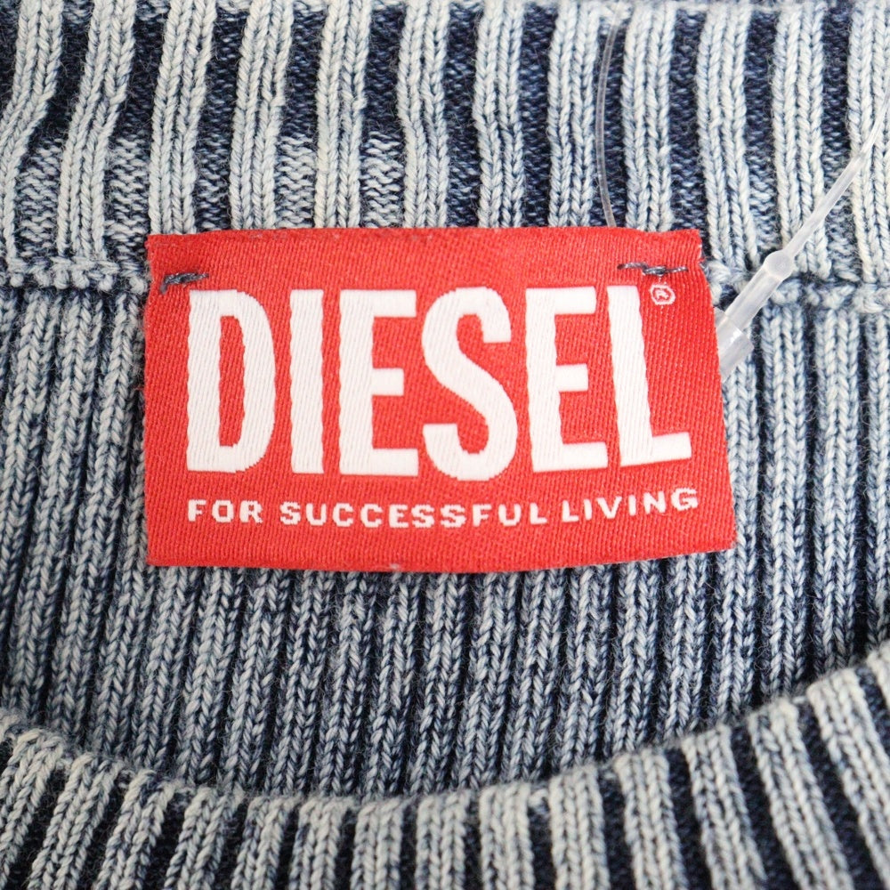 DIESEL(ディーゼル) M-Anaheim Dロゴ 半袖ニットシャツ カットソー インディゴ レディース A16249