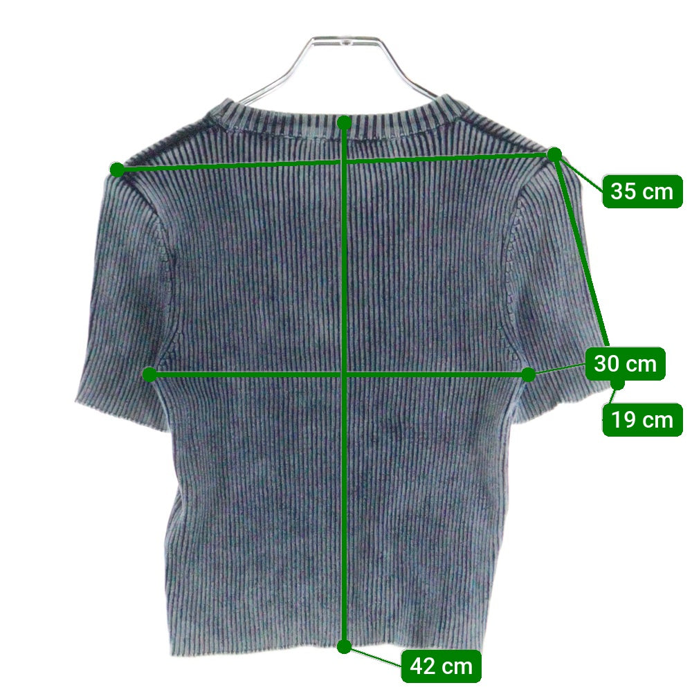 DIESEL(ディーゼル) M-Anaheim Dロゴ 半袖ニットシャツ カットソー インディゴ レディース A16249