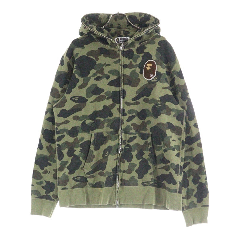 A BATHING APE(アベイシングエイプ) 1ST CAMO APE HEAD PATCH FULL ZIP HOODIE カモ柄 エイプ ヘッド パッチ ジップアップ スウェット パーカー マルチ 001ZPJ701005M