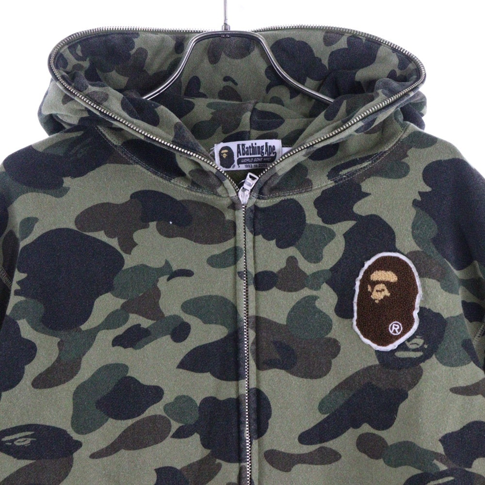 A BATHING APE(アベイシングエイプ) 1ST CAMO APE HEAD PATCH FULL ZIP HOODIE カモ柄 エイプ ヘッド パッチ ジップアップ スウェット パーカー マルチ 001ZPJ701005M