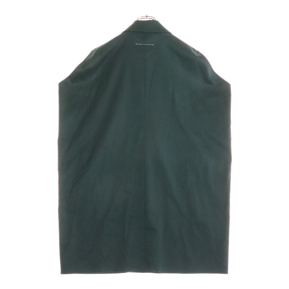 MM6 Maison Margiela(エムエムシックスメゾンマルジェラ) 20AW ピークドラペル ワイドジレ ノースリーブプルオーバージャケット グリーン レディース S52FB0054 S47848