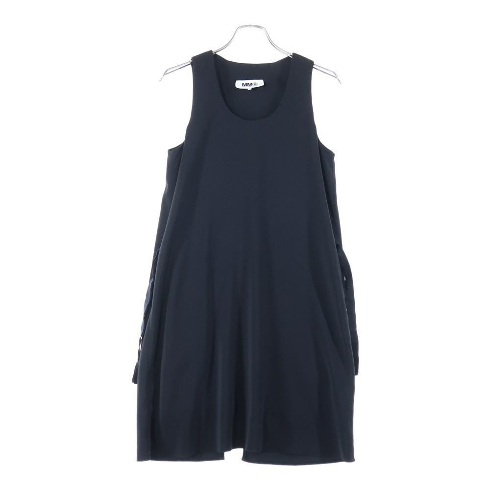 MM6 Maison Margiela(エムエムシックスメゾンマルジェラ) 15AW 変形デザイン サイドリボン ノースリーブワンピース ブラック レディース S32CT0684 S44132