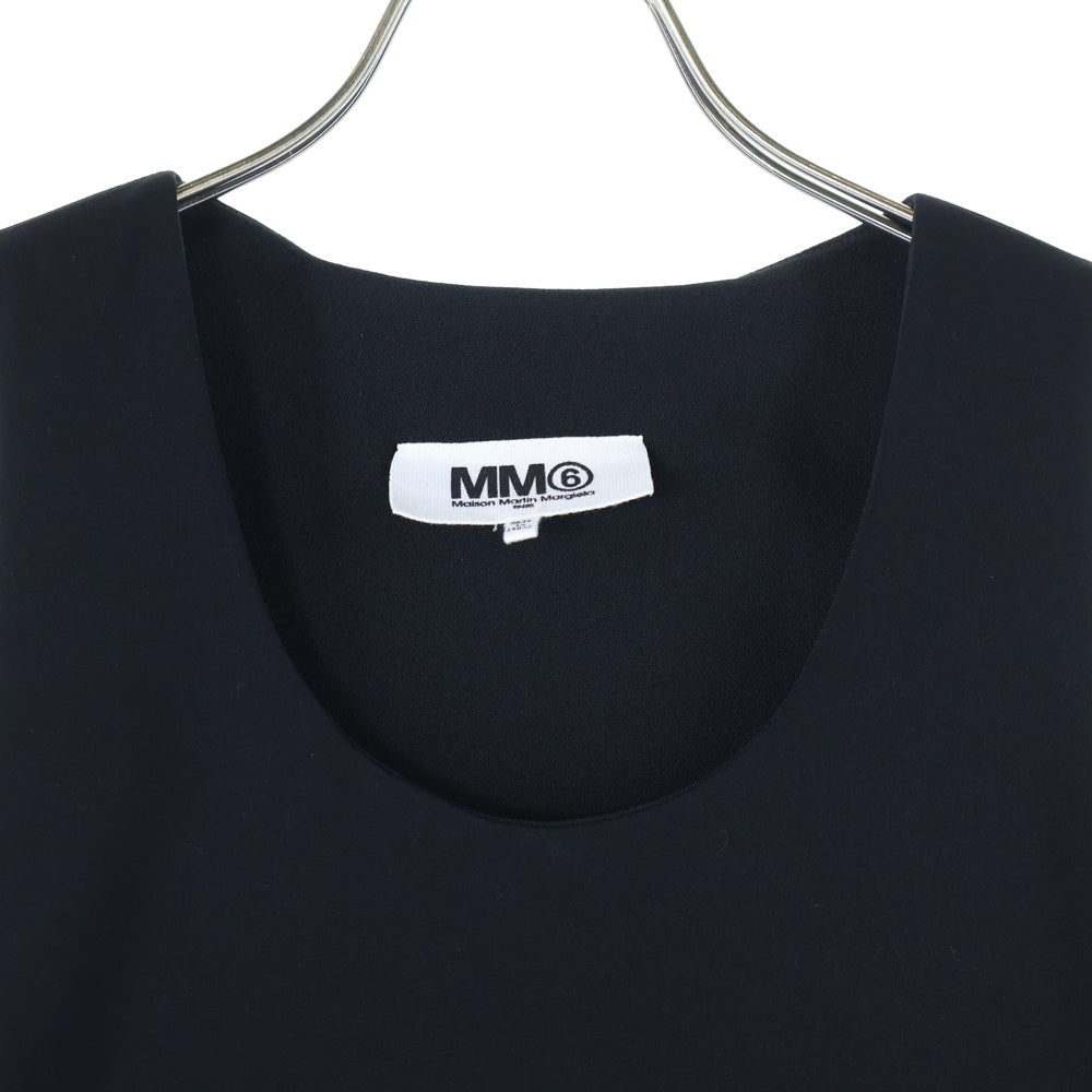 MM6 Maison Margiela(エムエムシックスメゾンマルジェラ) 15AW 変形デザイン サイドリボン ノースリーブワンピース ブラック レディース S32CT0684 S44132