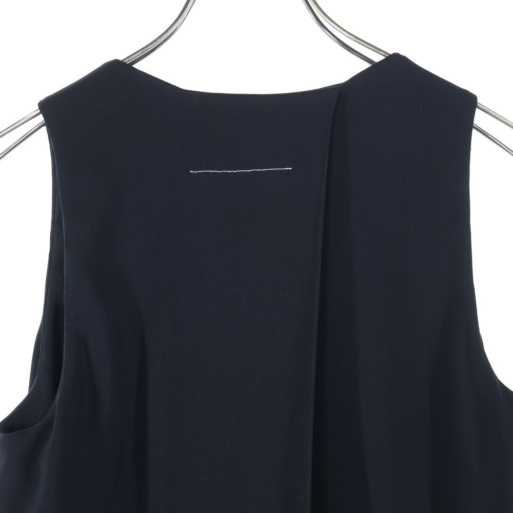 MM6 Maison Margiela(エムエムシックスメゾンマルジェラ) 15AW 変形デザイン サイドリボン ノースリーブワンピース ブラック レディース S32CT0684 S44132