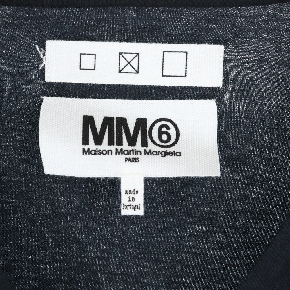 MM6 Maison Margiela(エムエムシックスメゾンマルジェラ) 14SS アシンメトリー 変形デザイン Vネック 長袖ワンピース ブラック レディース S32CT0538 S22329