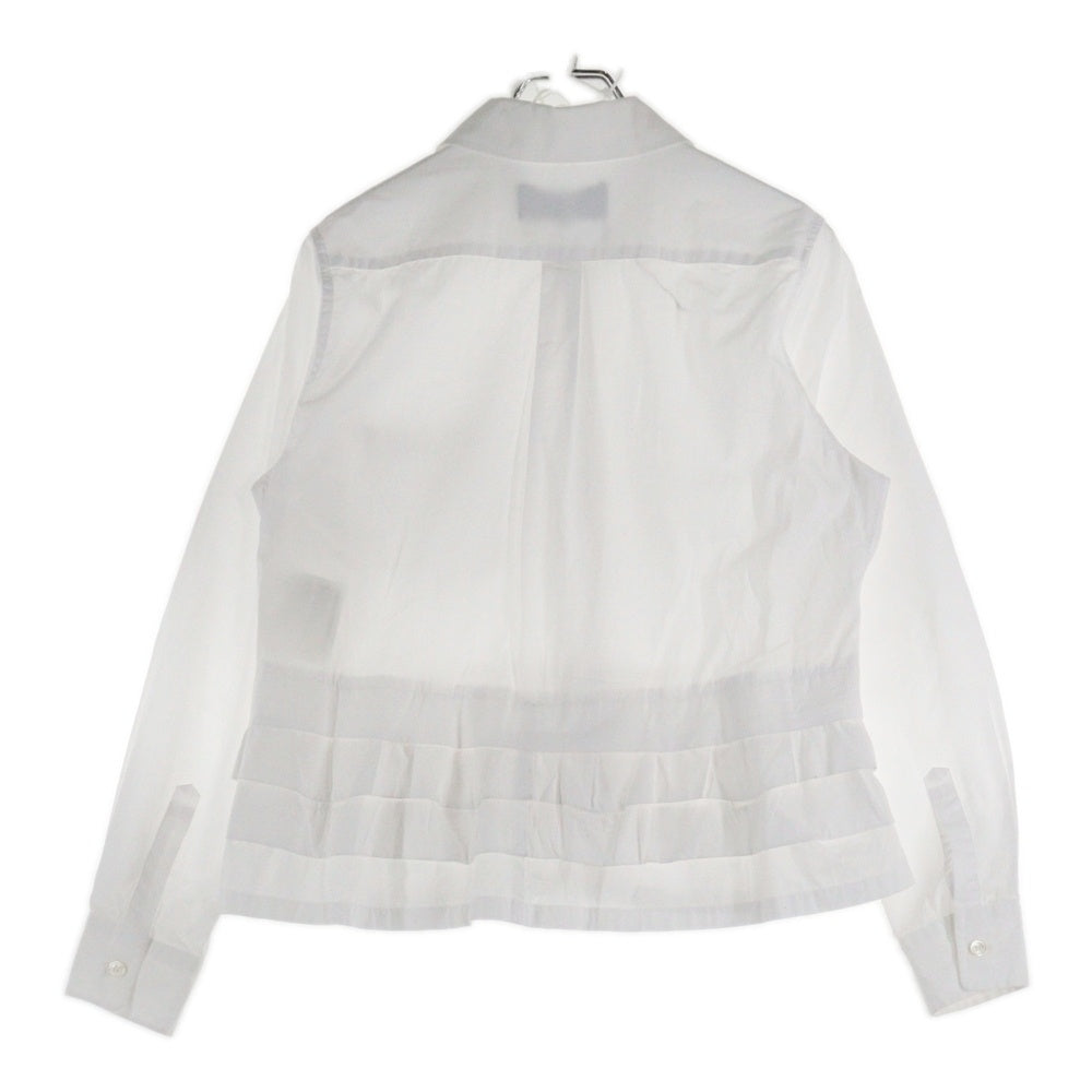 tricot COMME des GARCONS(トリコ コム デ ギャルソン) 09AW AD2009 フリルデザイン 丸襟 コットンブラウス 長袖シャツ ホワイト レディース TD-B032