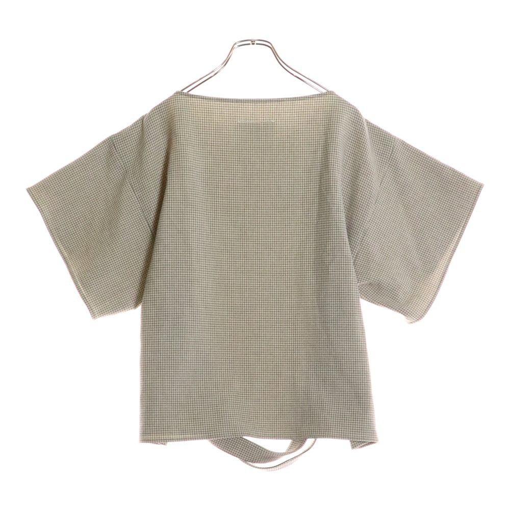 MM6 Maison Margiela(エムエムシックスメゾンマルジェラ) 18AW 格子柄 フロントタック バックループデザイン ポリレーヨン 半袖Tシャツ レディース S52NC0124 S48960