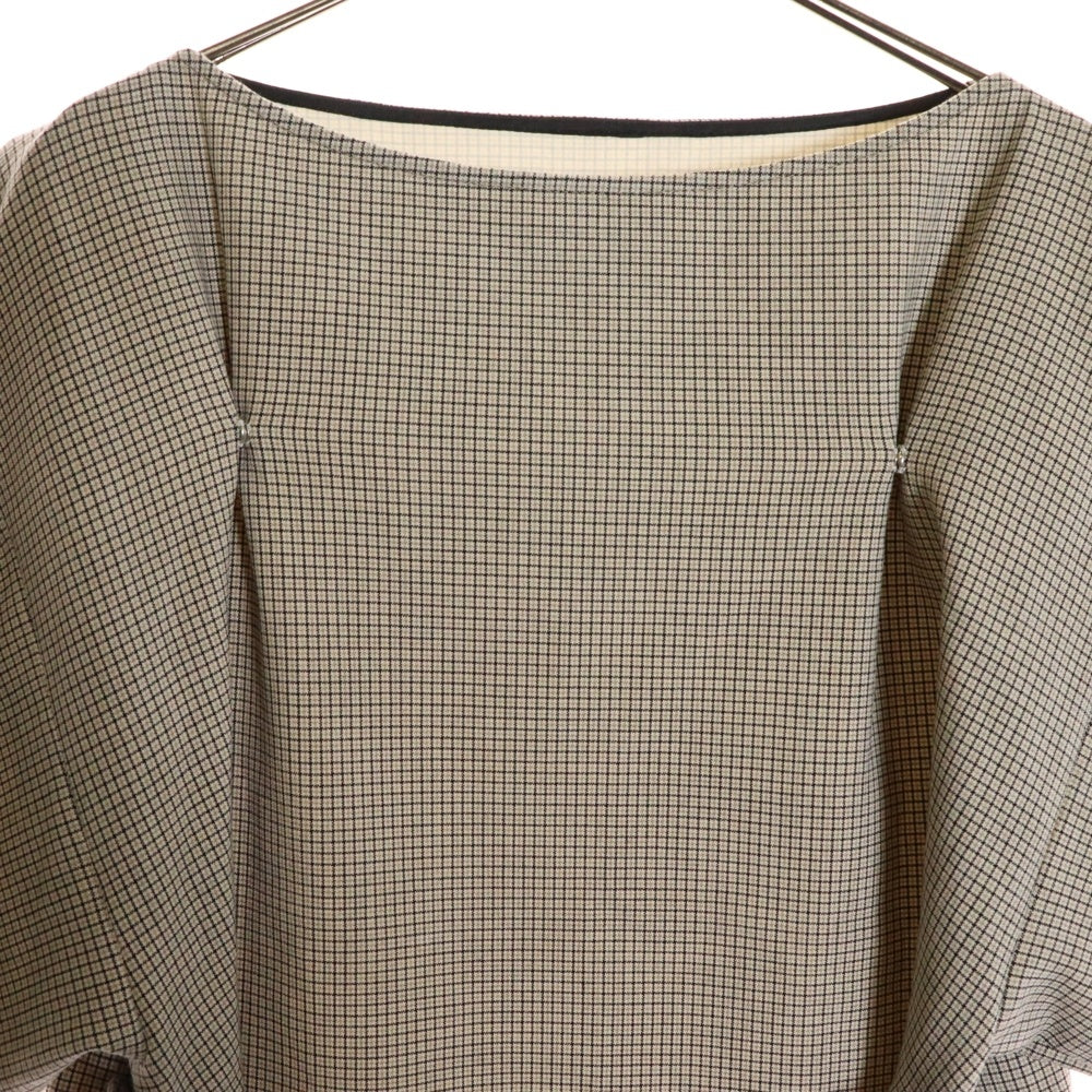 MM6 Maison Margiela(エムエムシックスメゾンマルジェラ) 18AW 格子柄 フロントタック バックループデザイン ポリレーヨン 半袖Tシャツ レディース S52NC0124 S48960