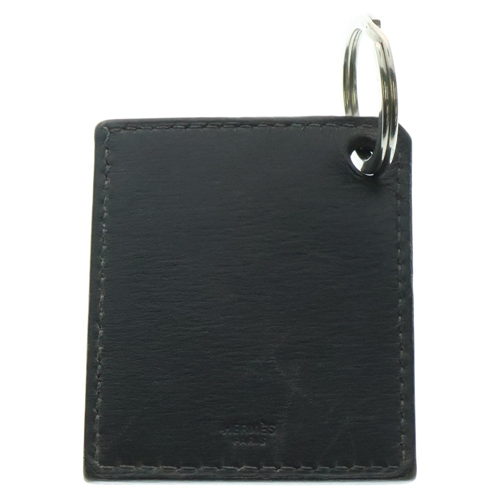 HERMES(エルメス) スクエア レザー キーホルダー ブラック
