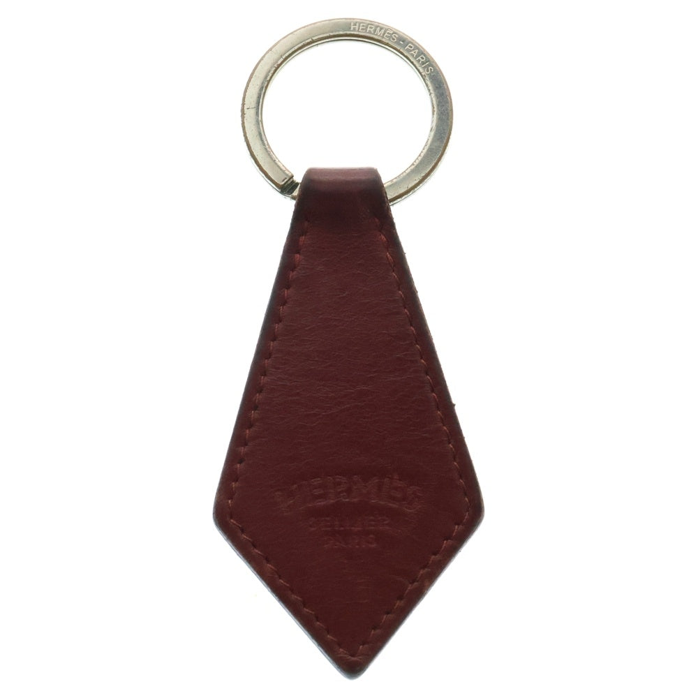 HERMES(エルメス) ロゴデザイン ヴォー スイフト スムースレザー キーホルダー レッド 069701CKK1