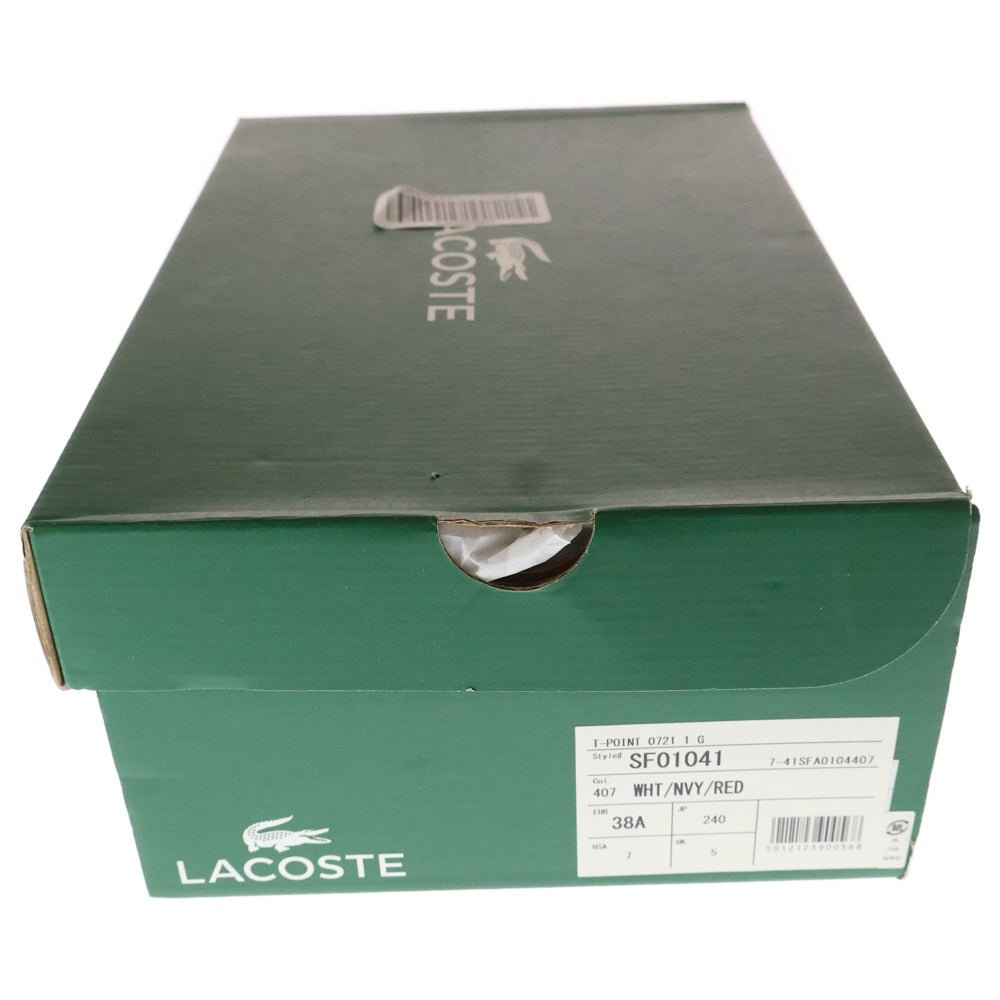 LACOSTE(ラコステ) スウェード切り替え レザーローカットスニーカー レディース ホワイト/ベージュ SF01041
