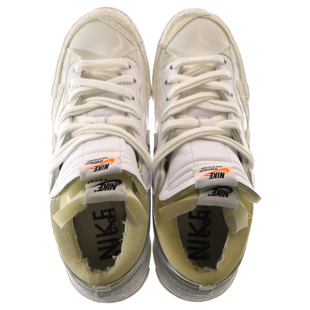 NIKE(ナイキ) ×SACAI BLAZER LOW WHITE PATENT LEATHER サカイ ブレイザー パテント レザーローカットスニーカー ホワイト US11/29cm DM6443-100