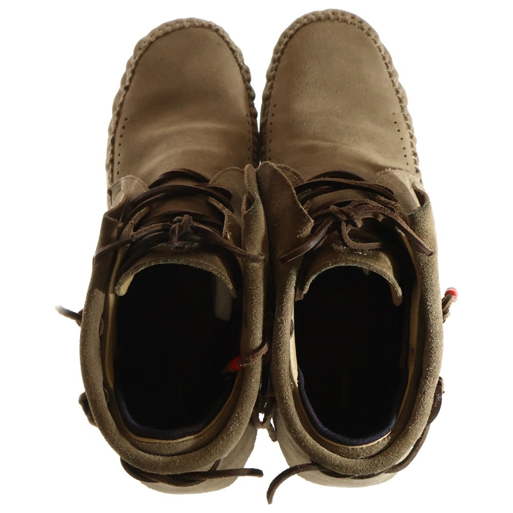 VISVIM(ヴィスヴィム) ロゴ印字付き スウェードレザーミッドカットスニーカー ベージュ V006-03