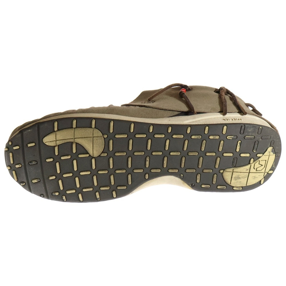 VISVIM(ヴィスヴィム) ロゴ印字付き スウェードレザーミッドカットスニーカー ベージュ V006-03