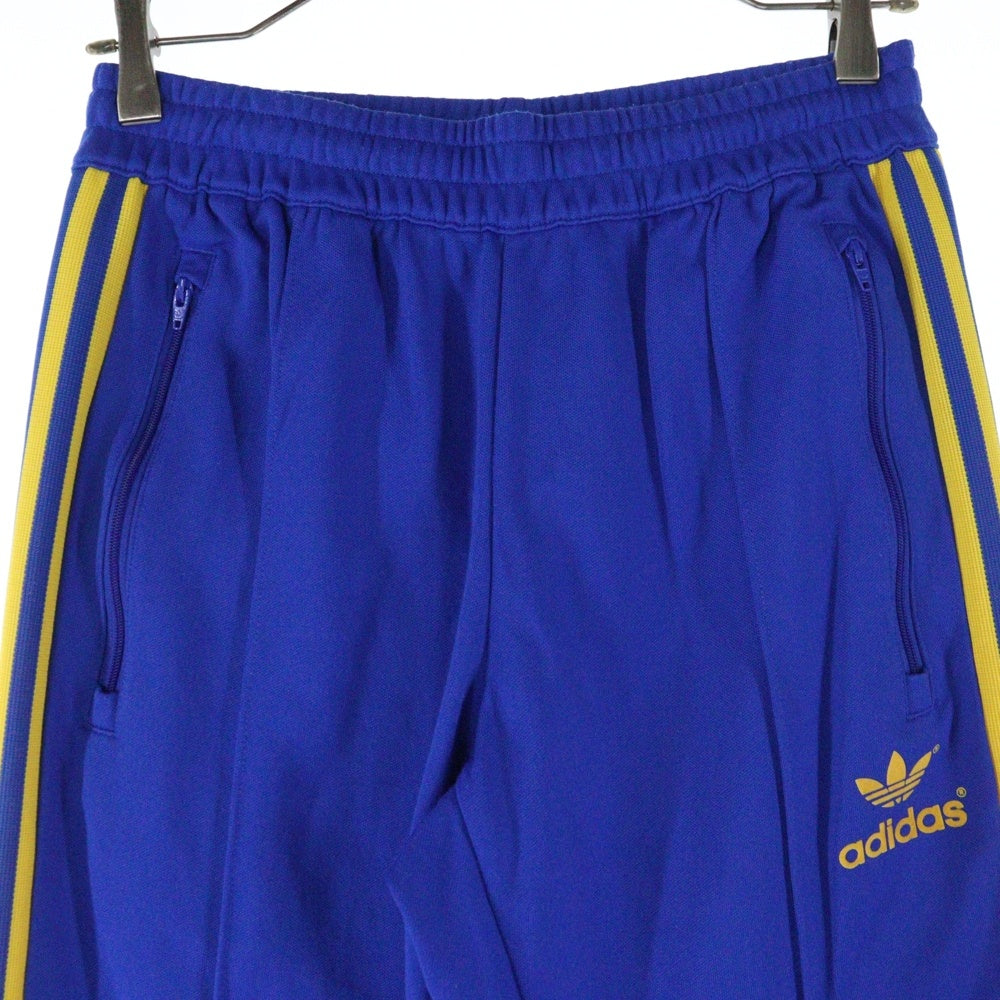 adidas(アディダス) GE0812 70S TRACK PANTS フロッキーロゴ トラックパンツ ブルー/イエロー