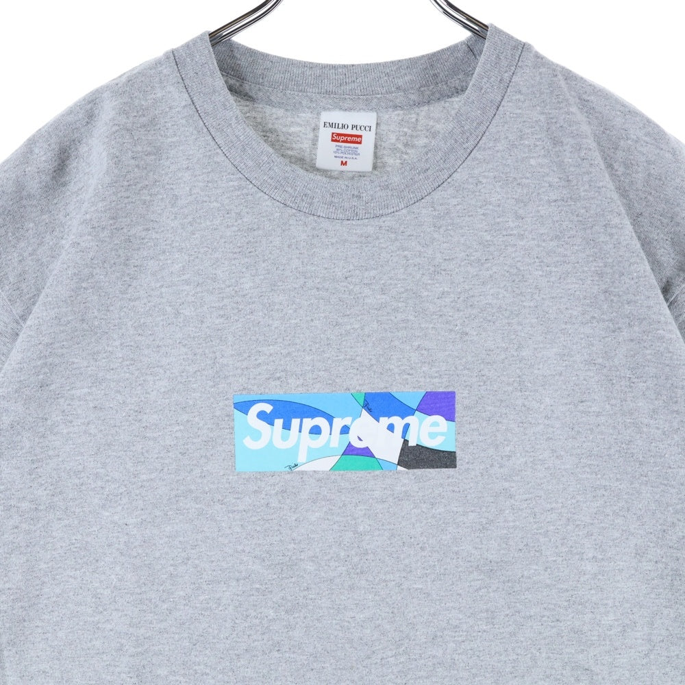 SUPREME(シュプリーム) 21SS ×EMILIO PUCCI Box Logo Tee エミリオ プッチ ボックスロゴ クルーネック カットソー 半袖Tシャツ グレー