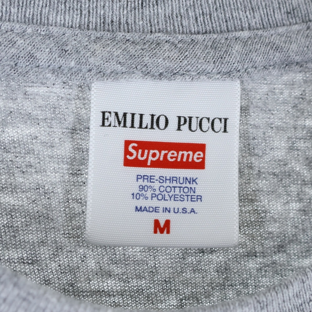 SUPREME(シュプリーム) 21SS ×EMILIO PUCCI Box Logo Tee エミリオ プッチ ボックスロゴ クルーネック カットソー 半袖Tシャツ グレー