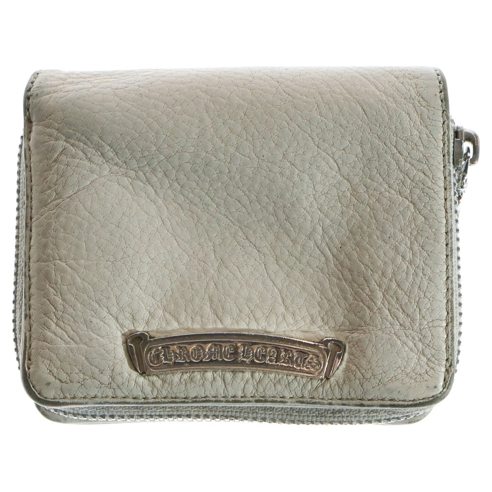 CHROME HEARTS(クロムハーツ) SQ ZIP BILL スクエアジップビル レザーウォレット 財布 ホワイト