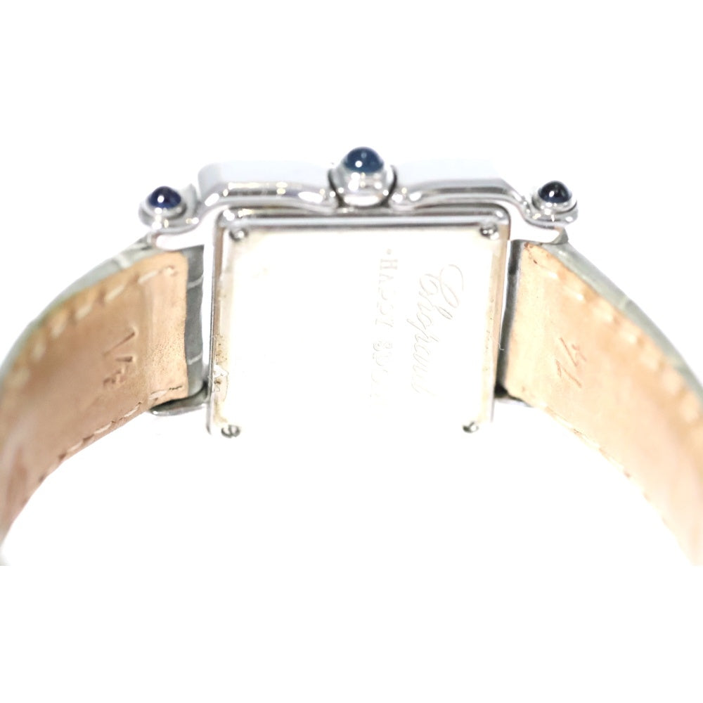 CHOPARD(ショパール) HAPPY SPORT SQUARE 5PAVE ハッピースポーツ スクエア クウォーツ 腕時計 シルバー/グレー 27/8892-23