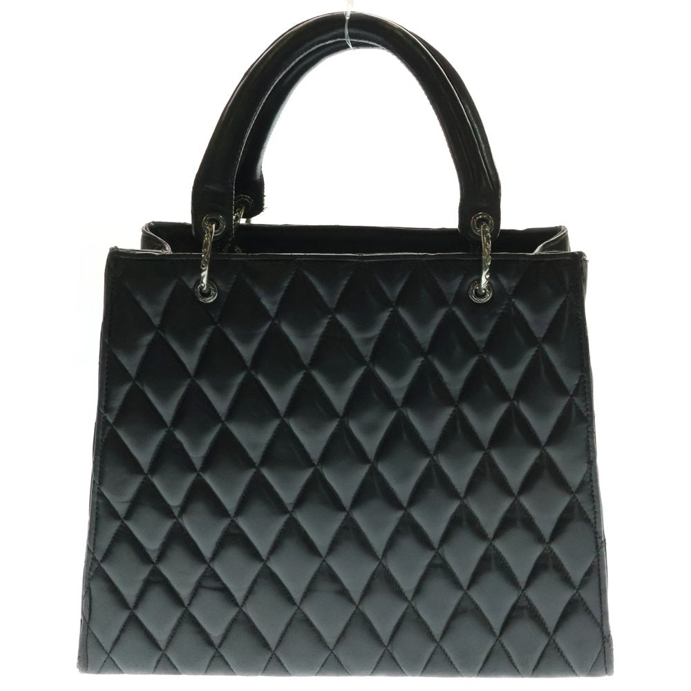 CHROME HEARTS(クロムハーツ) ダガー クロス BSフレア チャーム キルティング ラムレザートートバッグ ハンドバッグ ブラック