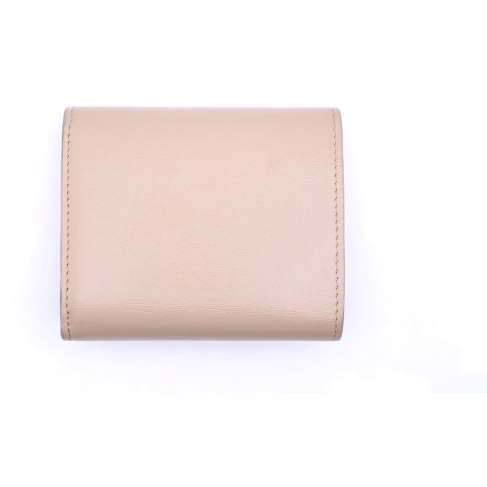 CELINE(セリーヌ) トリオンフ ロゴ シャイニーカーフスキン スモール フラップウォレット 財布 ベージュ 10D783DPV.03ND