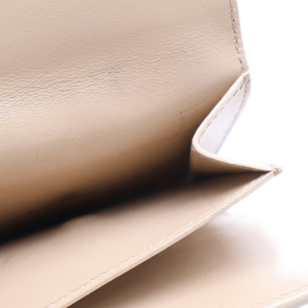 CELINE(セリーヌ) トリオンフ ロゴ シャイニーカーフスキン スモール フラップウォレット 財布 ベージュ 10D783DPV.03ND