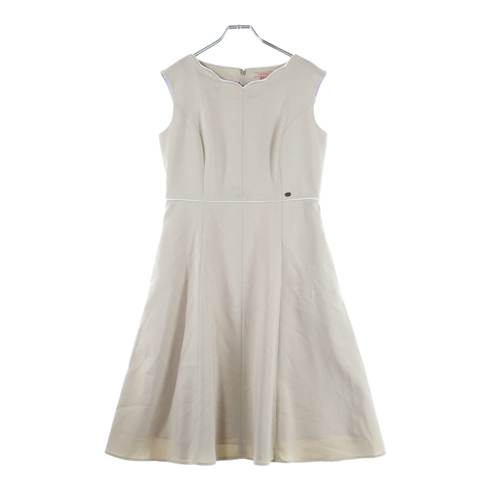 TOCCA(トッカ) ロゴプレート ノースリーブ ワンピース ベージュ レディース